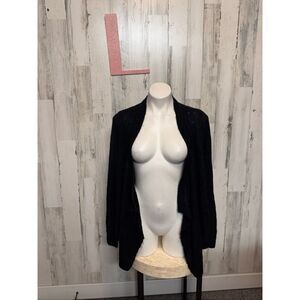 Sonoma Lifestyle Black Open Front Knit Cardigan Size L